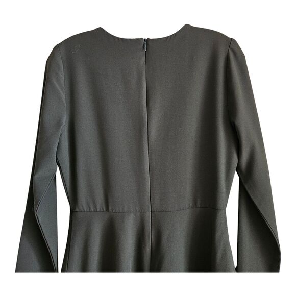 ANTHROPOLOGIE HUTCH Size 8 Cami Dress Olive Green Fit & Flare Long Sleeve Lined - Picture 6 of 8